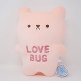 Peach Pink "Love Bug"  Bear Plush - Valentine's Candy Hearts Bear - Yell Japan
