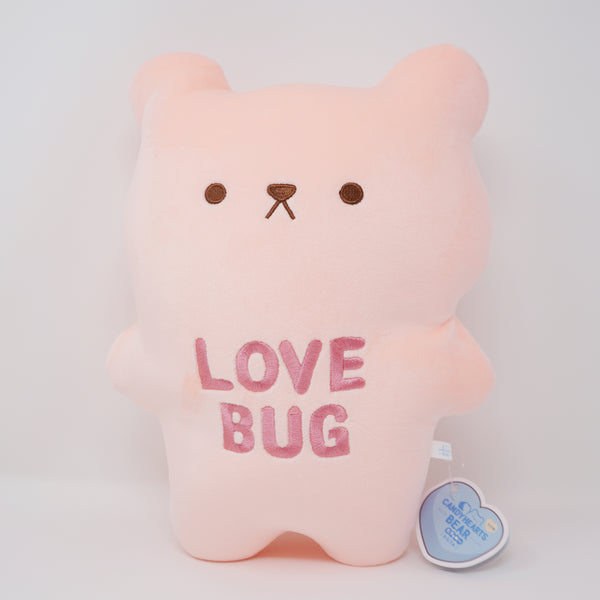 Peach Pink "Love Bug"  Bear Plush - Valentine's Candy Hearts Bear - Yell Japan