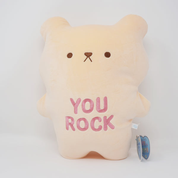 Orange "You Rock"  Bear Plush - Valentine's Candy Hearts Bear - Yell Japan