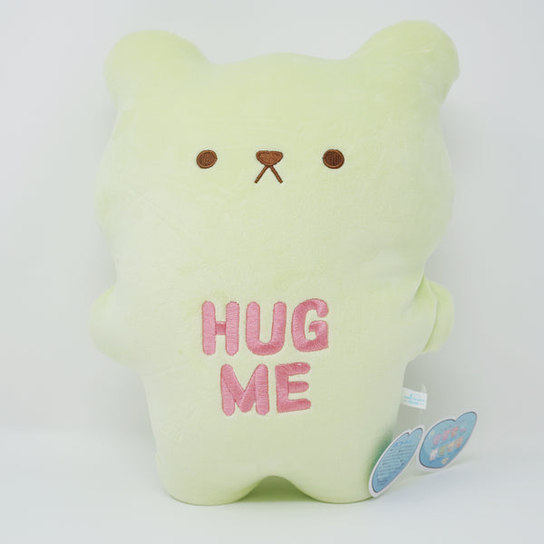 Green "Hug Me"  Bear Plush - Valentine's Candy Hearts Bear - Yell Japan