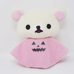 (No Tags) 2007 Korilakkuma with Pink Pumpkin Cape Big Prize Plush - Halloween Rilakkuma