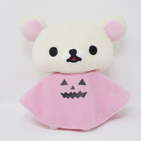 (No Tags) 2007 Korilakkuma with Pink Pumpkin Cape Big Prize Plush - Halloween Rilakkuma