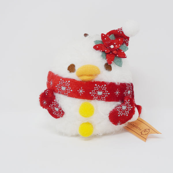 (No Tags) 2015 Snowman Kiiroitori Plush Keychain - Rilakkuma Store Limited Christmas - San-X