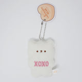 White "XOXO" Bear Plush Keychain - Valentine's Candy Hearts Bear - Yell Japan