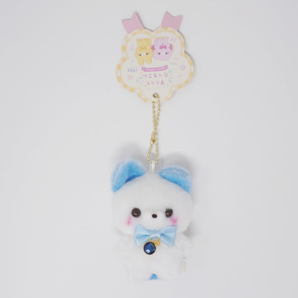 Blue Panda-san (September Sapphire) - Birthstone Lucky Friends Plush Keychain - Sukutto Tatch-san - Yell Japan