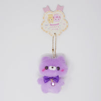 Purple Bear Kuma-san (February Amethyst) - Birthstone Lucky Friends Plush Keychain - Sukutto Tatch-san - Yell Japan