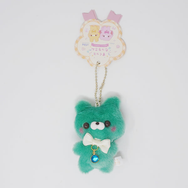 Green Bear Kuma-san (May Emerald) - Birthstone Lucky Friends Plush Keychain - Sukutto Tatch-san - Yell Japan