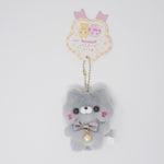 Gray Cat Neko-san (June Pearl) - Birthstone Lucky Friends Plush Keychain - Sukutto Tatch-san - Yell Japan