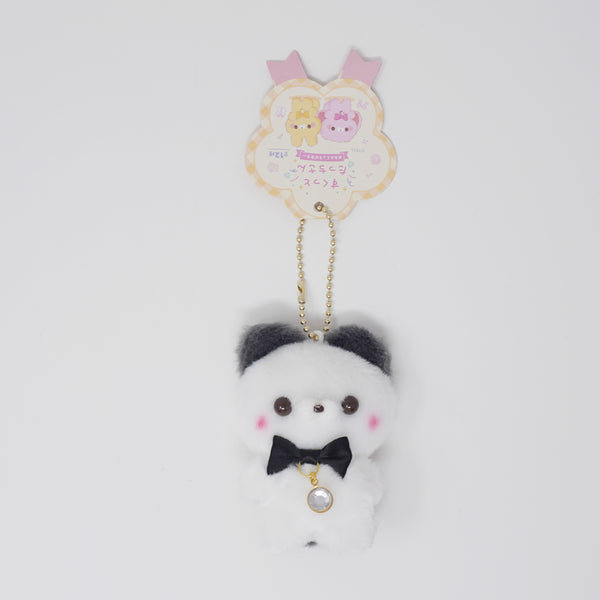 White Panda-san (April Diamond) - Birthstone Lucky Friends Plush Keychain - Sukutto Tatch-san - Yell Japan