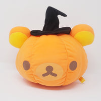 2009 Moving Rilakkuma Pumpkin Head with Witch Hat Prize Plush - San-X Halloween