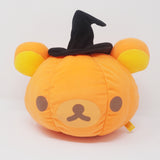 2009 Moving Rilakkuma Pumpkin Head with Witch Hat Prize Plush - San-X Halloween