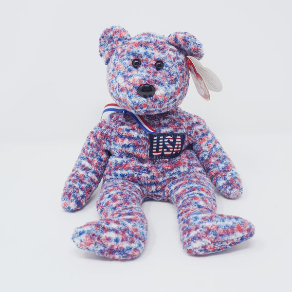 2000 USA the Bear Plush - TY Beanie Babies - USA Exclusive