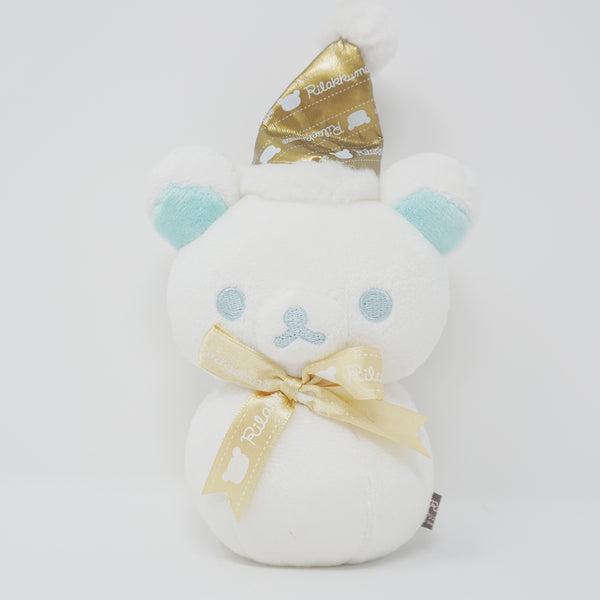 (No Tags) 2009 Gold Santa Hat Rilakkuma Snowman Prize Plush - Luxury Theme Christmas Rilakkuma - San-X