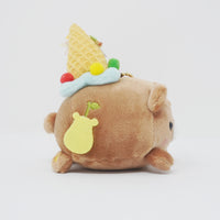 (No Tags) 2020 Chairoikoguma Ice Cream Plush Keychain - Rilakkuma x Coldstone Creamery Store Limited - San-X