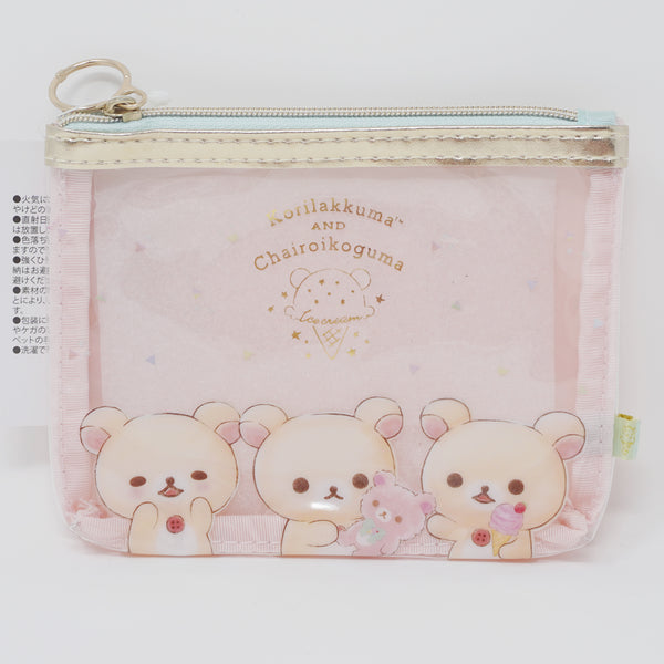 2019 Korilakkuma Pink Zipper Pouch - Chairoikoguma's Happy Ice Cream Theme Rilakkuma - San-X