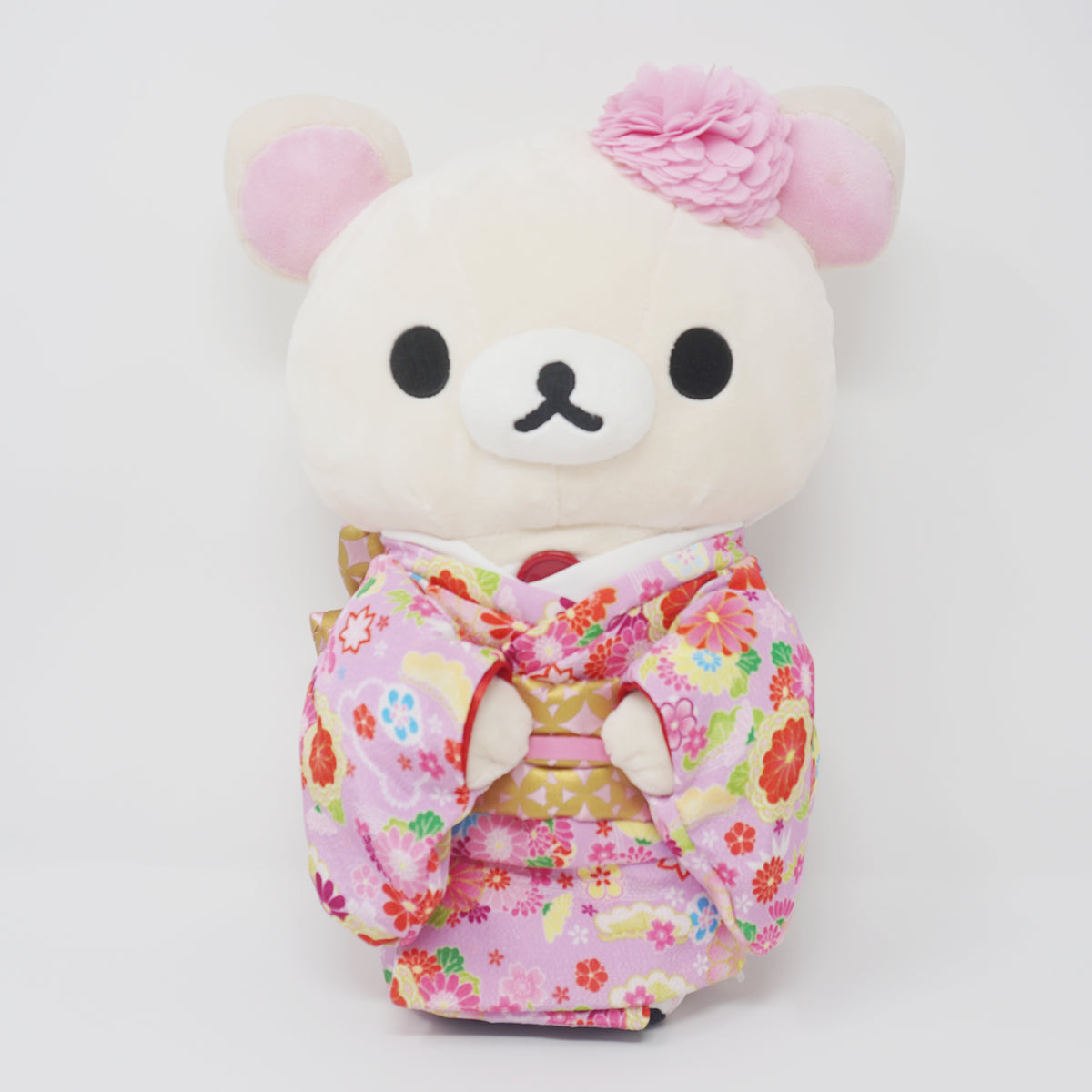 2016 Medium Korilakkuma in Pink Floral Kimono Plush - Rilakkuma