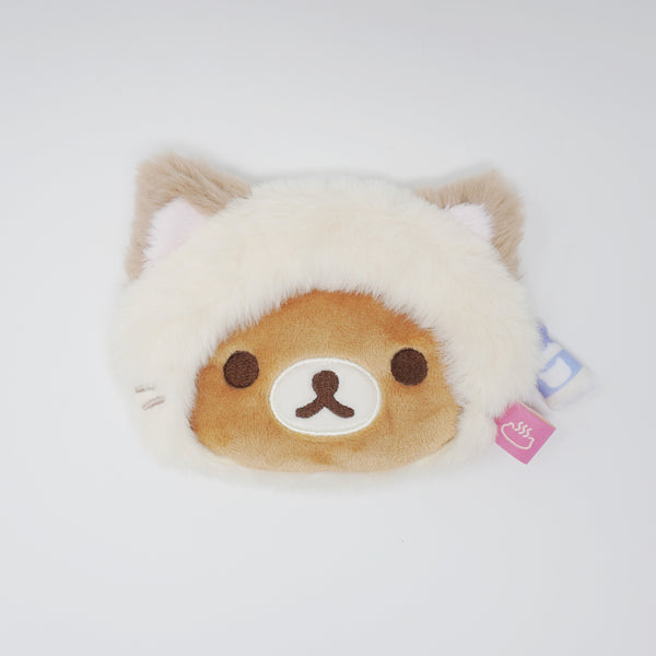 Rilakkuma Cat Plush Coin Pouch - Neko Neko Onsen Theme - San-X