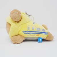 (No Tags) 2014 Rilakkuma Train Narikiri Type Plush Keychain - Rilakkuma x Dr Yellow - San-X