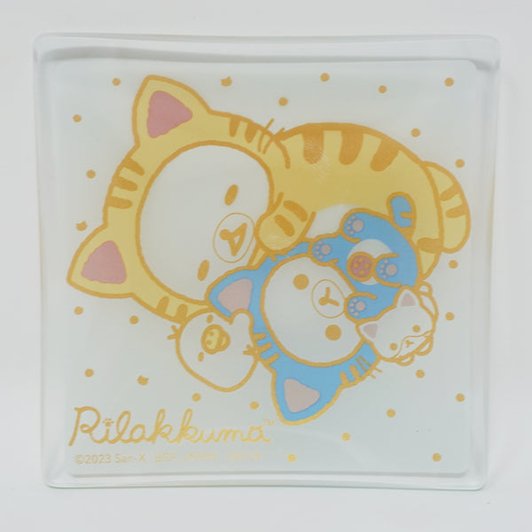 Lazy Cat Neko Theme Mini Glass Prize Plate - 20 Years of Nostalgic Dreams Rilakkuma Ichiban Kuji - San-X