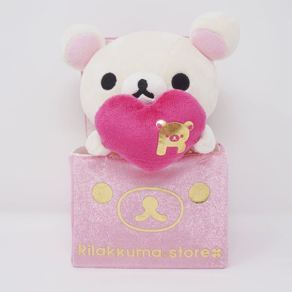 (No Tags) 2011 Korilakkuma with Heart in Pink Gift Box - Rilakkuma Store Limited Sweet & Happy Day - San-X
