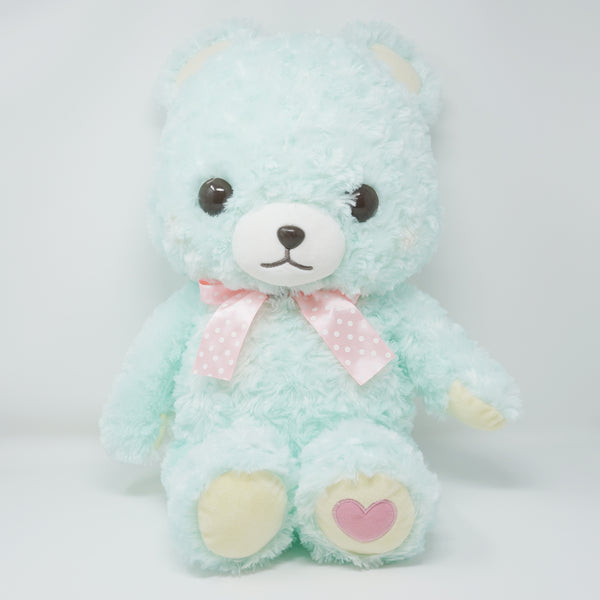 (Tag Detached) “Mint” Large Blue Teddy Bear Plush - Fortune Bears - Amuse Japan