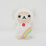 (No Tags, No Keychain) 2014 Rainbow Korilakkuma Hood Prize Plush Keychain - Teru Teru Mascot Rilakkuma - San-X