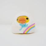 (No Tags, No Keychain) 2014 Rainbow Kiiroitori Hood Prize Plush Keychain - Teru Teru Mascot Rilakkuma - San-X
