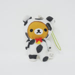 (No Tags) 2015 Cow Rilakkuma Plush Keychain Screen Cleaner - Lazy Rolling Around Outside Panda Goron - San-X