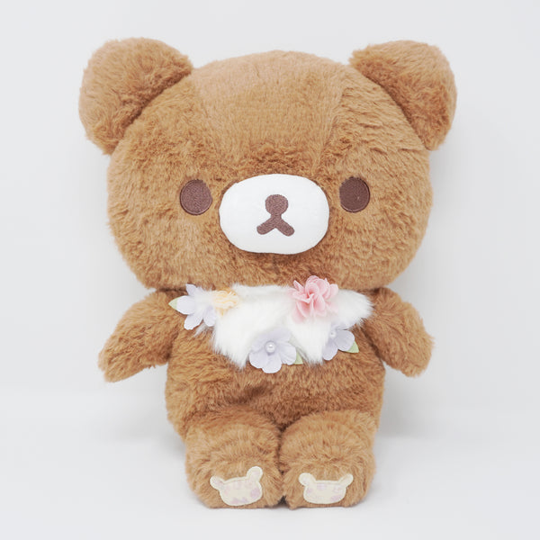 2023 Medium Chairoikoguma Flower Crown Plush - KoriKogu's Flower Tea Time Rilakkuma - San-X