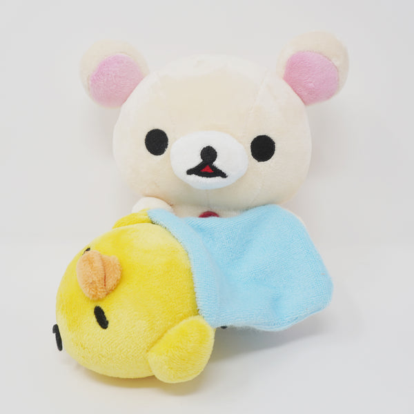 (No Tags) 2006 Korilakkuma & Kiiroitori with Blanket Plush Set - Good Night Theme Rilakkuma - San-X
