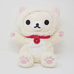 (No Tags) 2015 White Cat Neko Korilakkuma Plush Puppet - Lazy Cat Theme Rilakkuma - San-X