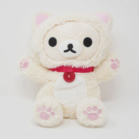 (No Tags) 2015 White Cat Neko Korilakkuma Plush Puppet - Lazy Cat Theme Rilakkuma - San-X