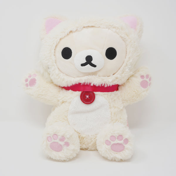 (No Tags) 2015 White Cat Neko Korilakkuma Plush Puppet - Lazy Cat Theme Rilakkuma - San-X