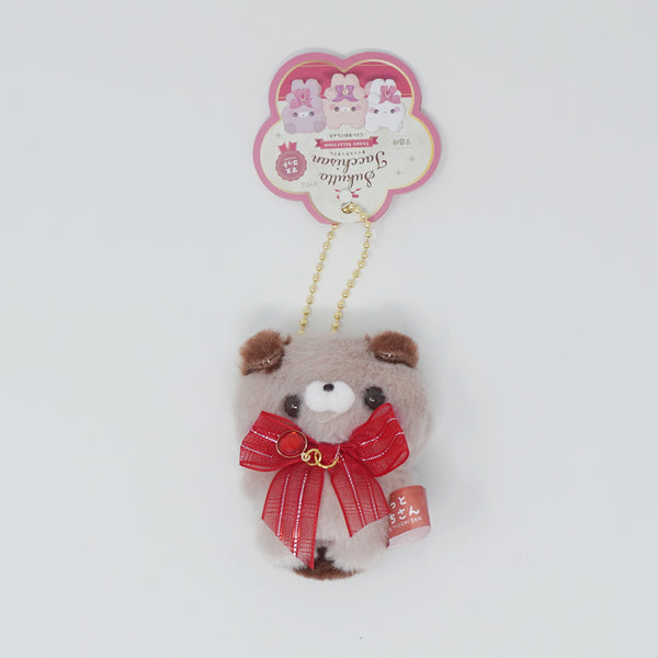 Rose Bow Tareinu-san Floppy Ear Dog Cool Brown Plush Keychain - Teddy Selection Sukutto Tatch-san - Yell Japan