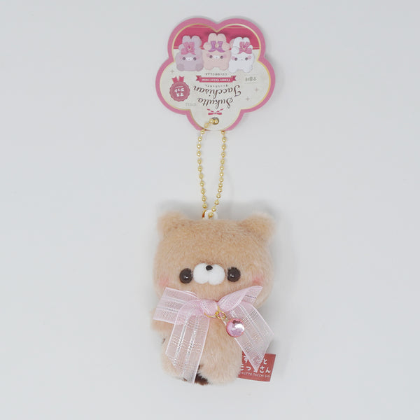 Light Pink Bow Otter-san? Plush Keychain - Teddy Selection Sukutto Tatch-san - Yell Japan