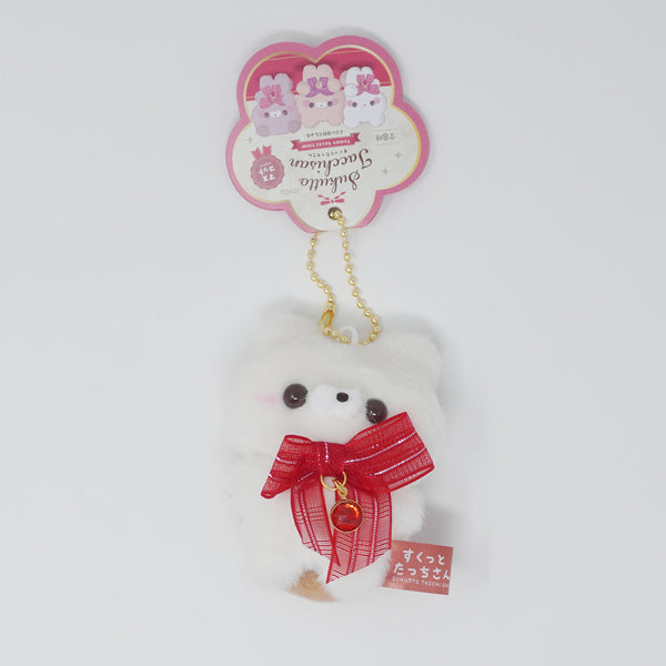 Rose Bow Kuma-san Plush Keychain - Teddy Selection Sukutto Tatch-san - Yell Japan