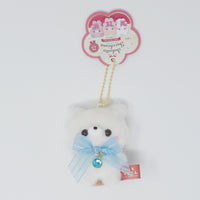 Blue Bow White Otter-san? Plush Keychain - Teddy Selection Sukutto Tatch-san - Yell Japan