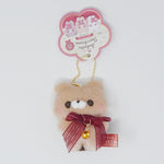 Burgundy Bow Kuma-san Wine Plush Keychain - Teddy Selection Sukutto Tatch-san - Yell Japan