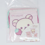 2024 Set of 3 Drawstring Bags - Korilakkuma's Full of Strawberry Day - Rilakkuma - San-X