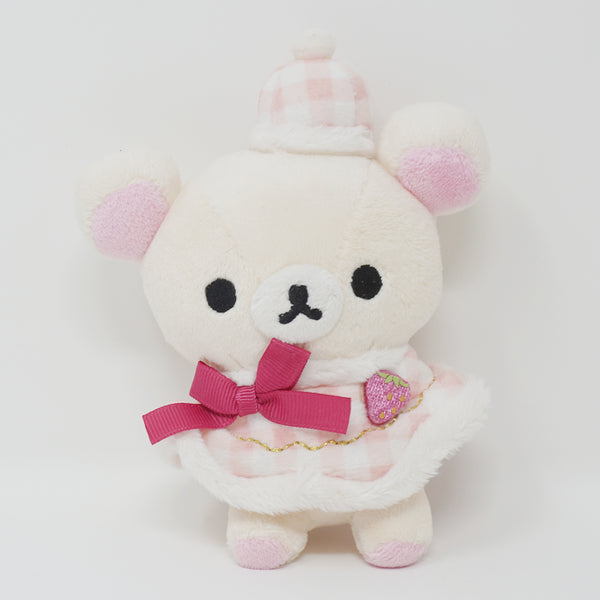 (No Tags) 2015 Korilakkuma Plush Keychain - Rilakkuma Paris Strawberry