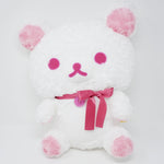 (No Tags) 2022 Korilakkuma White Pink XL Prize Rose Plush - San-X Rilakkuma