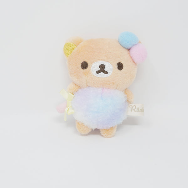 (No Tags) 2022 Rilakkuma Rainbow Cotton Candy Tenori Plush - Sweets Amusement Park - San-X