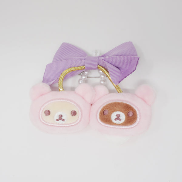 (No Tags) 2022 Korilakkuma & Chairoikoguma Pin Badge - Rilakkuma KoriKogu's Jewel Cherry Theme - San-X