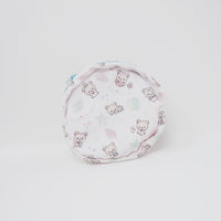 (No Tags) White Round Zipper Prize Pouch - Korilakkuma Vacation Rilakkuma
