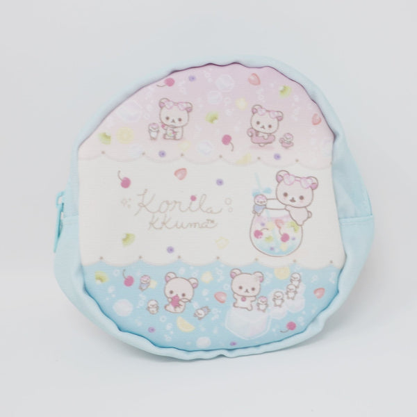 (No Tags) Blue Round Zipper Prize Pouch - Korilakkuma Vacation Rilakkuma