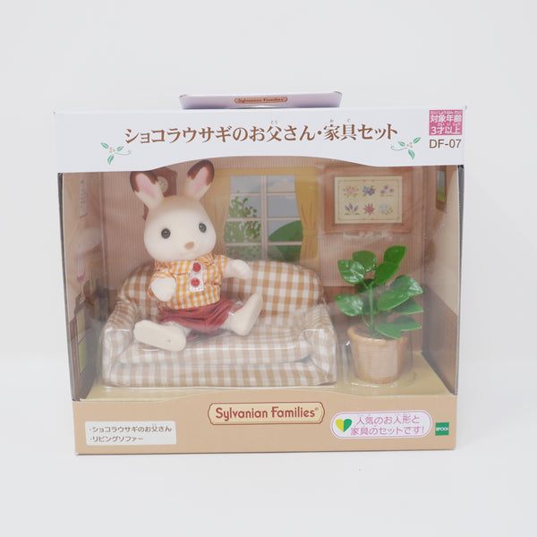 2008 Chocolate Rabbit Father Furniture Set - Sylvanian Families Japan Calico Critters