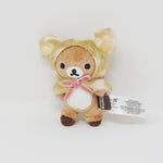 (No Tags) Rilakkuma Fawn Plush Keychain - Happy Natural Time - San-X Originals