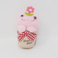 2024 Pink Flower Pot Pickles Plush Keychain - Merci Mom Pickles the Frog