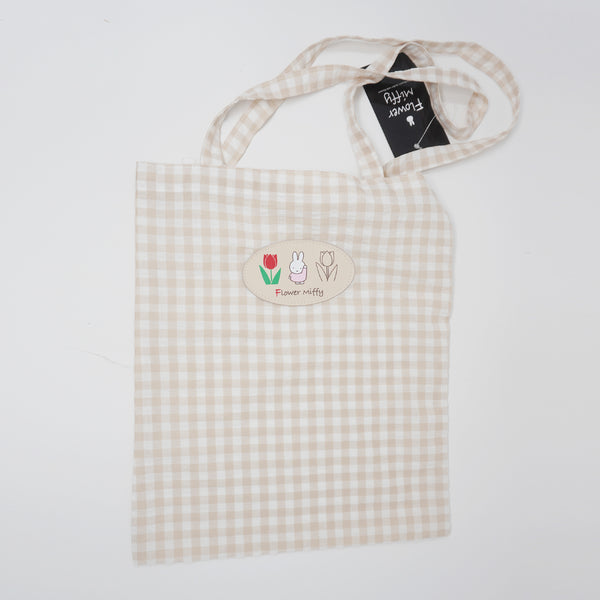 Flower Miffy Gingham Tote - Japan