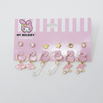 My Melody Crystal Charm Hoops Earrings - Sanrio